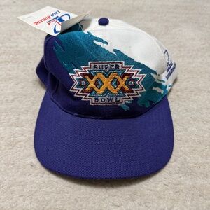 Vintage Super Bowl XXX 1996 Splash Logo Athletic Sports Hat Cap Snapback NWT